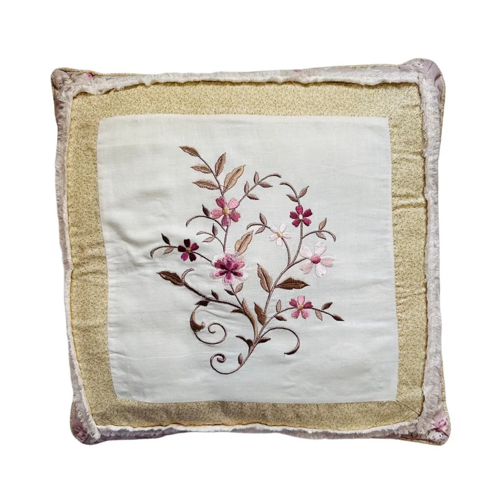 Square floral pillow